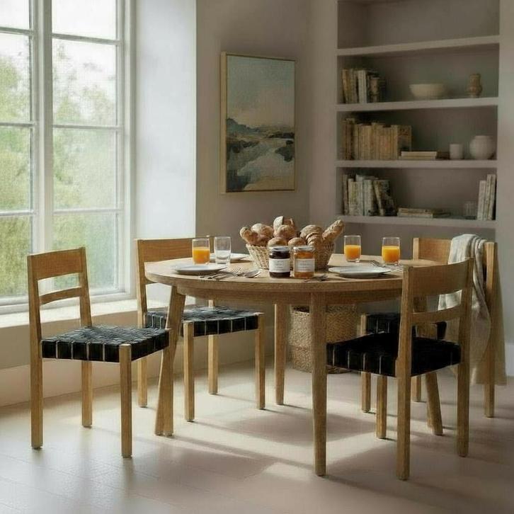 Axel Larsson Balzar Beskow eetkamerstoelen, Huis en Inrichting, Stoelen, Gebruikt, Vier, Hout, Stof, Zwart, Ophalen of Verzenden