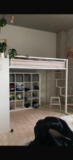 Hoogslaper Bedframe 140 x 200 Twijfelaar, Ophalen, Wit, 140 cm, Zo goed als nieuw