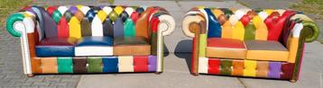 Chesterfield Patchwork 3+2 showroommodel + GRATIS BEZORGING  beschikbaar voor biedingen