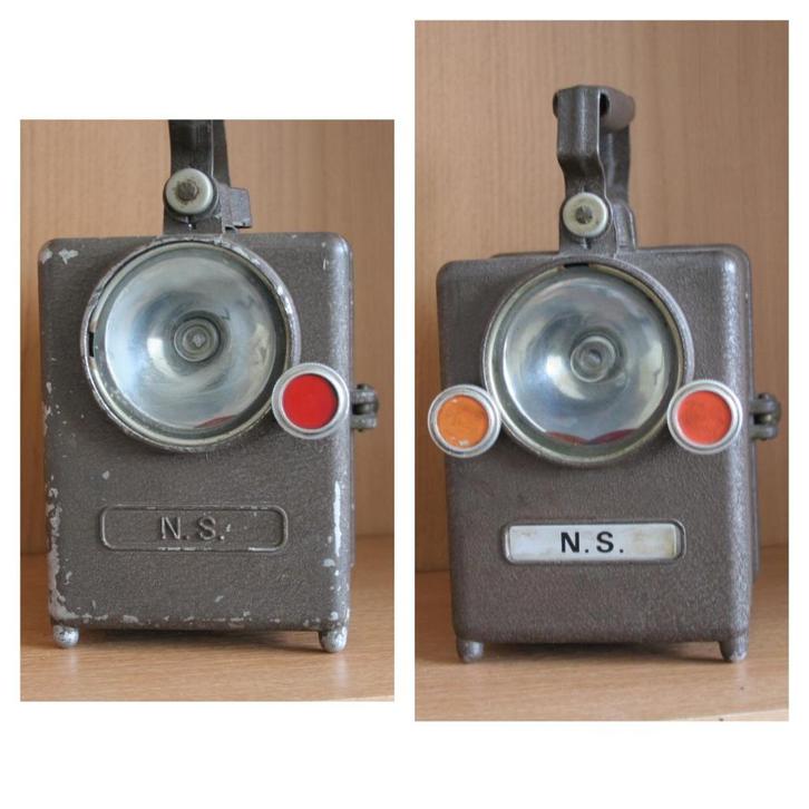 2x Handlantaarn Nederlandse Spoorwegen NS machinist, Antiek en Kunst, Antiek | Lampen, Ophalen of Verzenden