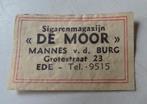 Sigarenmagazijn   DE MOOR    Mannes v d Burg    EDE, Verzenden, Zo goed als nieuw, Luciferdoosjes of -merken