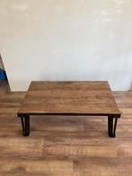 ❤️ salon tafel zwart frame landelijk industrieel staal hout, Huis en Inrichting, Tafels | Salontafels, Gebruikt, 100 tot 150 cm
