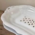 Antieke Regout uitlekschaal met onderschotel, Antiek en Kunst, Ophalen of Verzenden