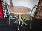 Prachtig bagels & beans tafel en stoelen set, Ophalen, Gebruikt, Rond, Tot twee personen