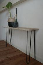 Mooie sidetable haltafel metaal & eikenhout 100 cm., Huis en Inrichting, Tafels | Sidetables, 100 tot 150 cm, Nieuw, Ophalen of Verzenden