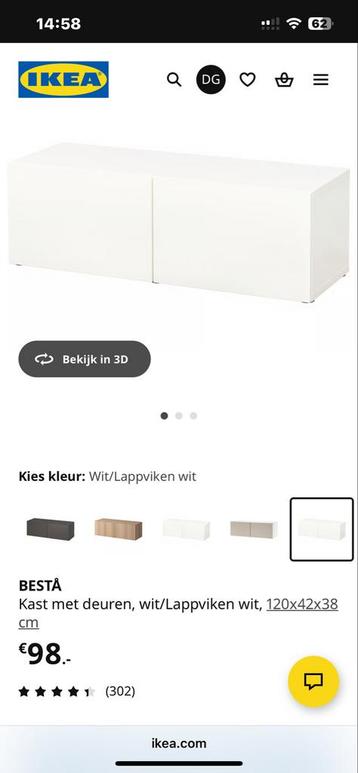 2 Witte IKEA Kastjes - Besta