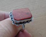 zilveren ring met natuurlijke jaspis [851], Sieraden, Tassen en Uiterlijk, Ringen, 18 tot 19, Verzenden, Zo goed als nieuw, Met edelsteen