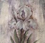 Fleur de Lis “schilderwerk / schilderijtje” op houten paneel, Antiek en Kunst, Ophalen of Verzenden
