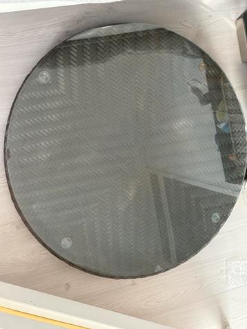 Ratan Glazen Draaitafel - 69cm - Gaaf! beschikbaar voor biedingen