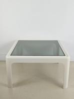 Vintage space age salontafel tafeltje tafel bijzettafel, Ophalen, 50 tot 100 cm, Vierkant, Glas