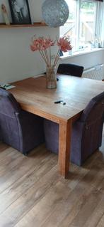 mooie teak eettafel 140x140, Huis en Inrichting, Tafels | Eettafels, Gebruikt, 200 cm of meer, Vijf personen of meer, Rechthoekig