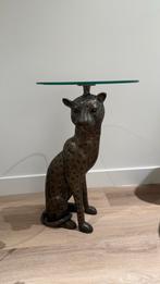 Bijzettafel Luipaard/Panter Print, Minder dan 55 cm, Gebruikt, Rond, Glas