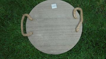 zgan rond houten serveerplank. doorsnee 35H5cm beschikbaar voor biedingen