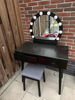 Kaptafel met spiegel en kruk, Huis en Inrichting, Tafels | Kaptafels, Ophalen, Gebruikt, 100 tot 150 cm, 50 tot 100 cm