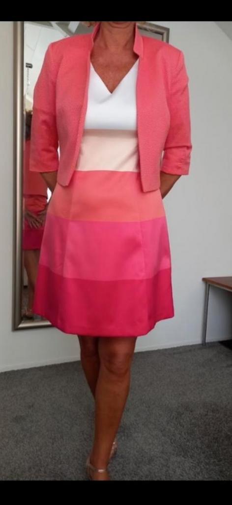 Steps jurkje met jasje, maat 40, Kleding | Dames, Jurken, Zo goed als nieuw, Maat 38/40 (M), Roze, Knielengte, Ophalen of Verzenden