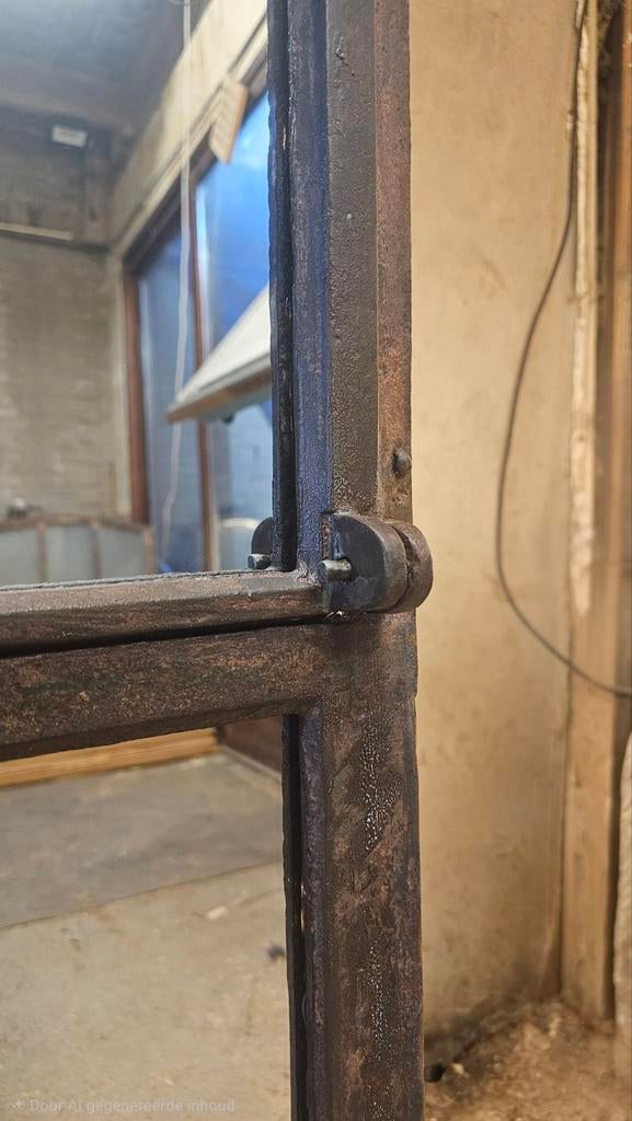 Grote Spiegel | Gietijzer stalraam | Landelijk Robuust |, Huis en Inrichting, Woonaccessoires | Spiegels, Nieuw, Ophalen of Verzenden