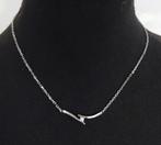 Zilveren ketting met vaste hanger met zirkonia 925 zilver, Sieraden, Tassen en Uiterlijk, Kettingen, Ophalen of Verzenden, Zilver