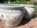 Vintage Aardewerk Bloempotten Set, 25 tot 40 cm, Gebruikt, Rond, Binnen