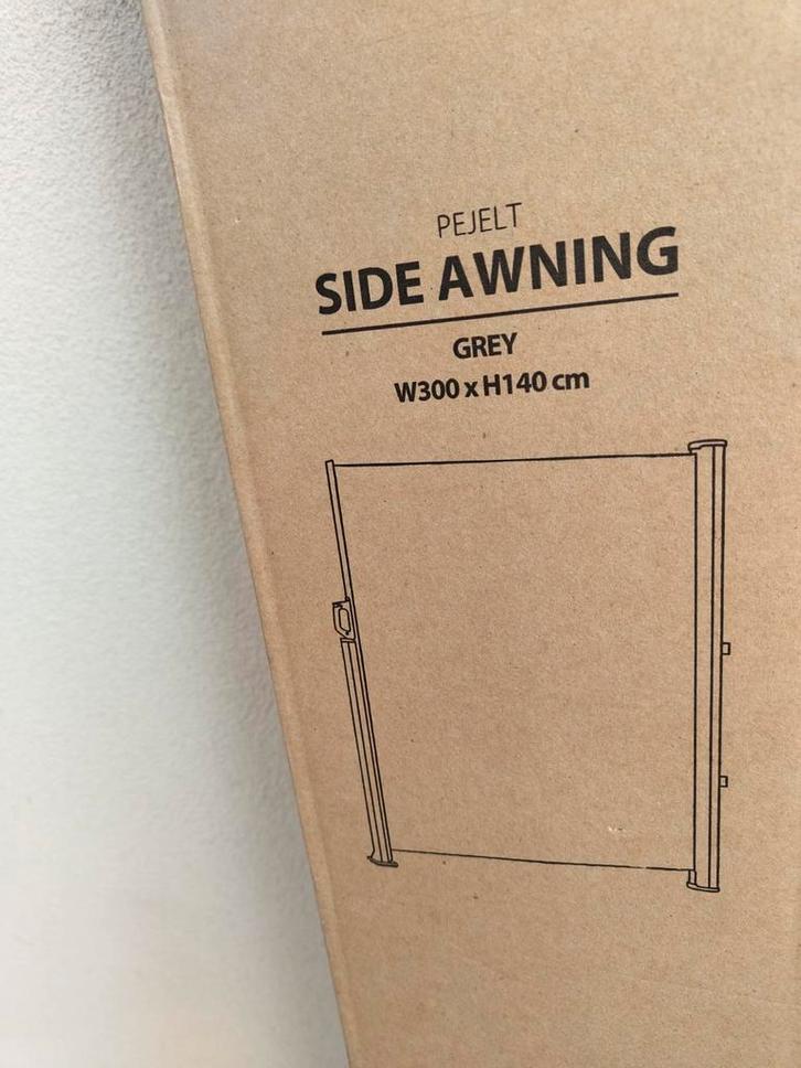 Pejelt Zijluifel H140 Grijs - Nieuw in doos!, Tuin en Terras, Zonneschermen, Ophalen