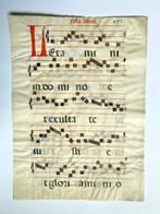 Gregoriaans muziekblad, tweezijdig blad uit antifonarium, Ophalen