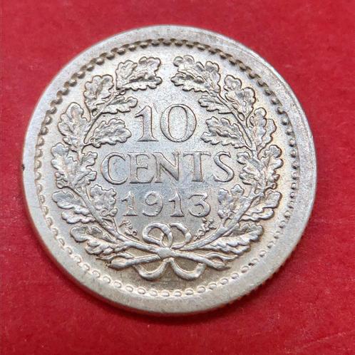 10 cent 1913. Pr., Postzegels en Munten, Munten | Nederland, Losse munt, 10 cent, Koningin Wilhelmina, Zilver, Ophalen of Verzenden