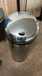 Prullenbak 60 liter chroom automatisch, Ophalen, Gebruikt, 50 tot 75 cm, 40 liter of meer