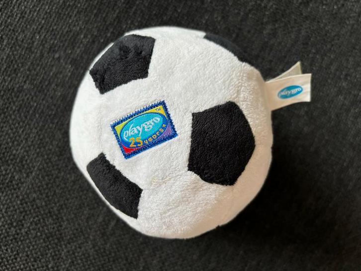 Playgro baby pluche voetbal - Mijn eerste bal, Kinderen en Baby's, Speelgoed | Babyspeelgoed, Zo goed als nieuw, Met geluid, Ophalen of Verzenden
