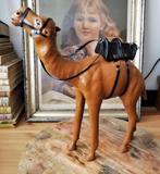 Oude grote kameel leer lederen kameel zadel, Ophalen of Verzenden