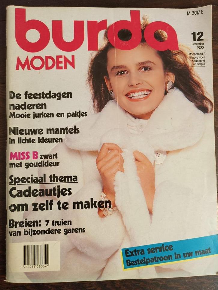 Burda december 1988 vintage patronen mode naaien, Hobby en Vrije tijd, Kledingpatronen, Zo goed als nieuw, Vrouw, Burda, Ophalen of Verzenden