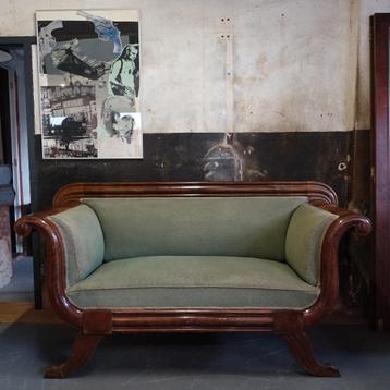 Oude Biedermeier Bank Sofa