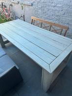 Robuuste eettafel / tuintafel 6p op maat gemaakt steigerhout, Tuin en Terras, Ophalen, Gebruikt, Rechthoekig, Hout