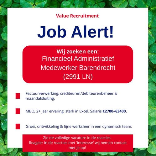 Vacature: Financieel Administratief Medewerker (barendrecht), Vacatures, Vacatures | Financiële dienstverlening, MBO, Vast contract