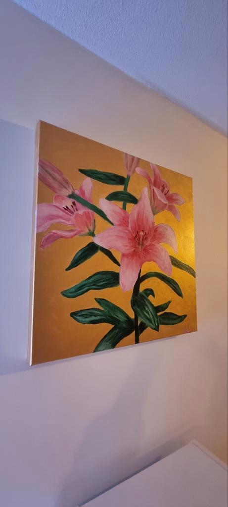 Lelie Schilderij - 50x50cm, Antiek en Kunst, Kunst | Schilderijen | Klassiek, Ophalen