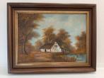 Schilderij dorpsgezicht, Ophalen of Verzenden