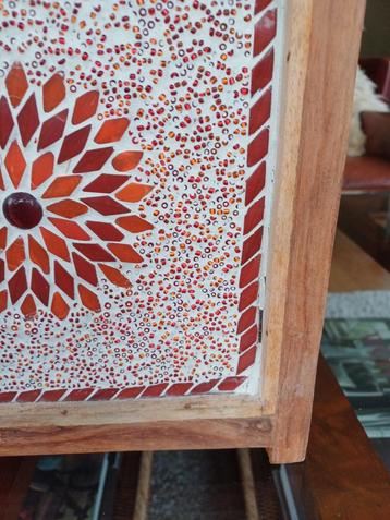 Oosterse mozaïek lamp van glas hout gips brocante handmade beschikbaar voor biedingen