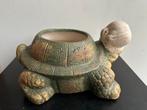 Vintage aardewerk grote bloempot Schildpad model, Ophalen of Verzenden, Gebruikt