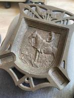ijzeren jugendstil asbak met paard en rijdster erop, Antiek en Kunst, Ophalen of Verzenden