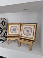Prachtige schilderijtjes incl schildersezels 2 stuks, Minder dan 50 cm, Ophalen of Verzenden, Zo goed als nieuw, Schilderij