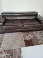 echt leer zijn ze zit bank, Huis en Inrichting, Banken | Bankstellen, Tweepersoons, Ophalen of Verzenden, Zo goed als nieuw, Leer