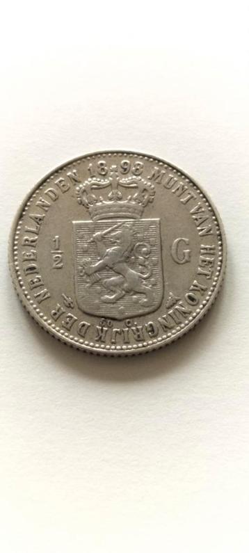 Wilhelmina Halve Gulden 1898 beschikbaar voor biedingen