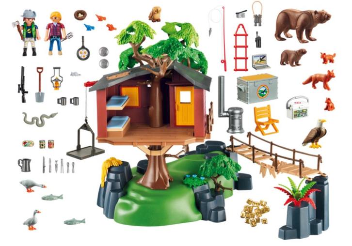 Playmobil - Avontuurlijke boomhut (5557), Kinderen en Baby's, Speelgoed | Playmobil, Zo goed als nieuw, Complete set, Ophalen of Verzenden