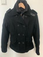 Zwarte wollen jas, Superdry, maat S, Kleding | Dames, Jassen | Winter, Ophalen, Superdry, Zwart, Zo goed als nieuw