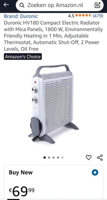 Duronic HV180 Compact Electrische kachel beschikbaar voor biedingen