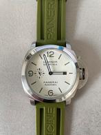 Panerai Luminor Marina Stainless Steel Groen Rubberen Band, Sieraden, Tassen en Uiterlijk, Sporthorloges, Conditie, Wit, Zo goed als nieuw