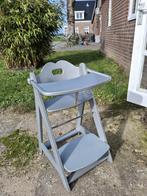 Grijze inklapbare kinderstoel met eetblad, Kinderen en Baby's, Kinderstoelen, Ophalen, Gebruikt, Inklapstoel, Gordel(s)