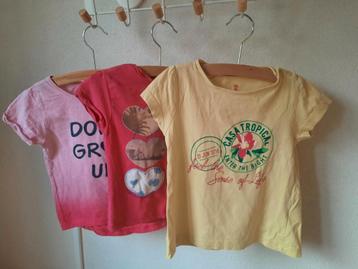 3 Zomerse T-shirts Zomer Meisje Maat 86 beschikbaar voor biedingen