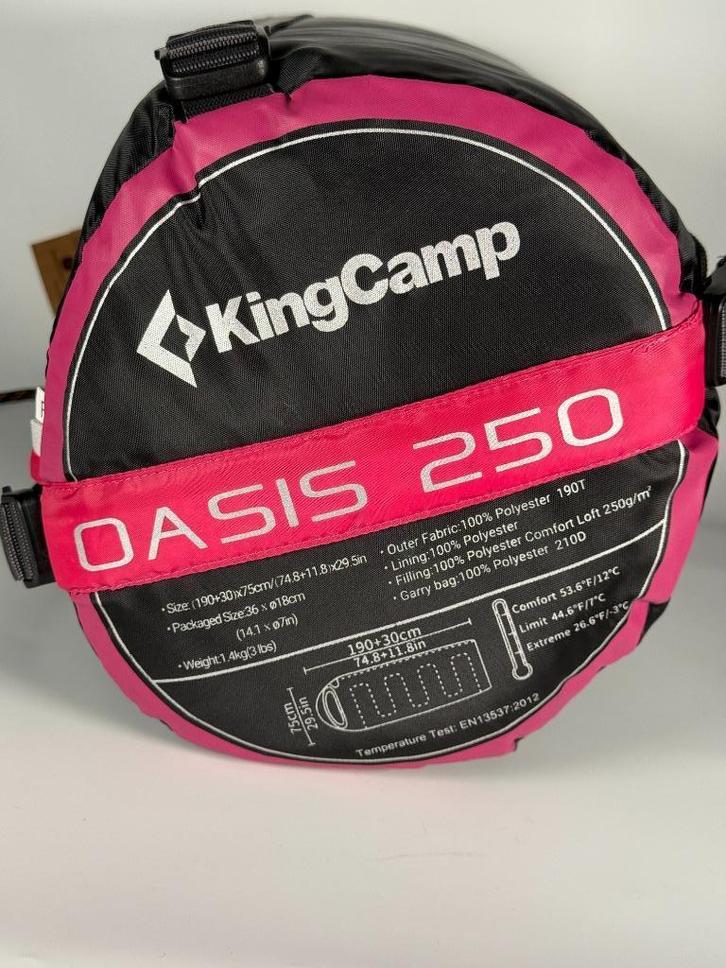 KingCamp Oasis 250 sleeping bag, Caravans en Kamperen, Slaapzakken, Zo goed als nieuw, Ophalen of Verzenden