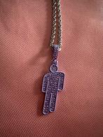 Billie Eilish Ketting Paars + Sticker, Sieraden, Tassen en Uiterlijk, Kettingen, Verzenden, Paars, Nieuw, Overige materialen