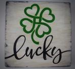 Handgeschilderd Iers pubbordje /Lucky/ Irish pub / Mancave, Huis en Inrichting, Ophalen of Verzenden, Nieuw