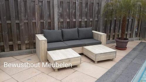 Loungeset Emmen van Steigerhout. Gratis bezorging/Montage!, Tuin en Terras, Tuinsets en Loungesets, Zo goed als nieuw, Loungeset
